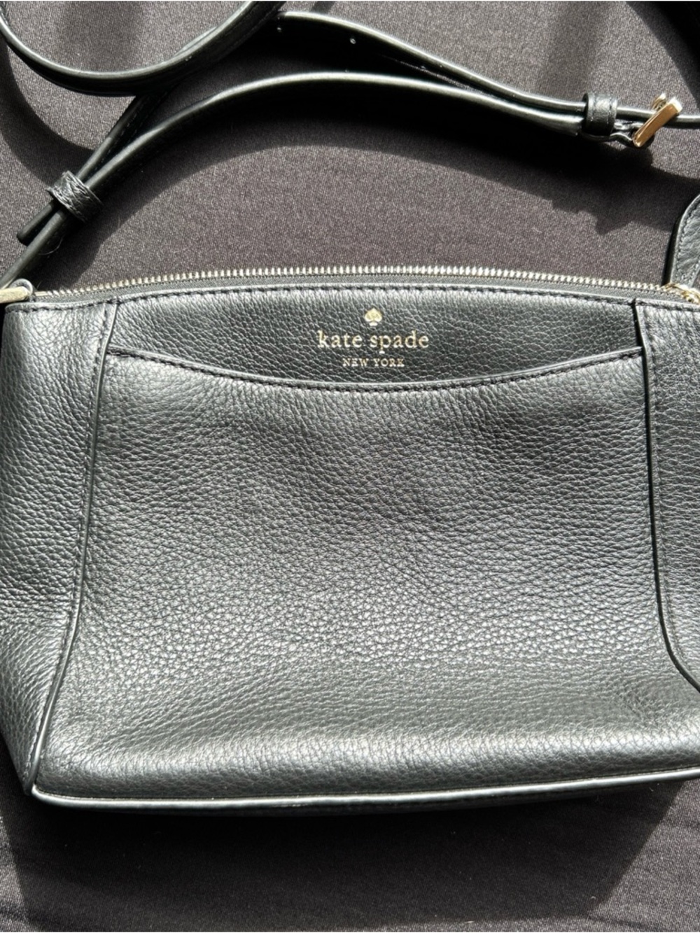 Kate Spade New York Black Pebbled Leather Crossbody Bag Classic